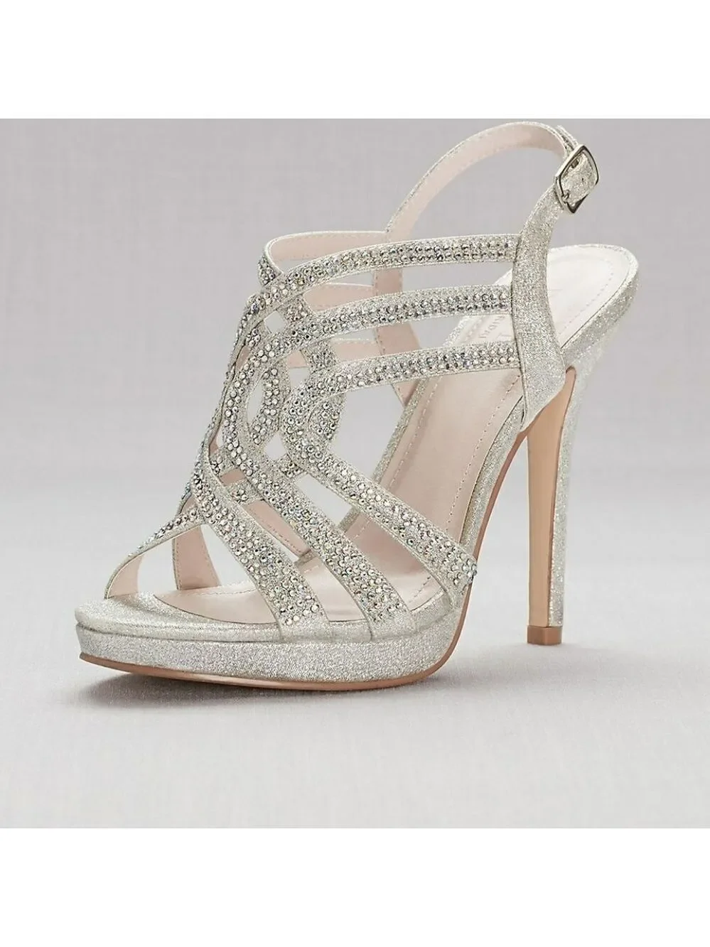 New Platform Sandals, Silver Color,‎ Size 8.5